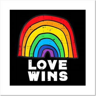 Love Wins Flag Gay Ally Pride Month LGBTQ Men Women Posters and Art